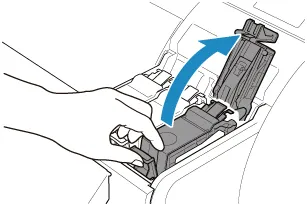 Поднятие фиксирующего рычага чернильницы Canon TM-300