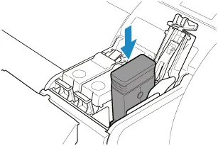 Установка новой чернильницы в держатель Canon TM-300
