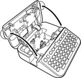 Открытый отсек кассеты Brother PT-D610BT