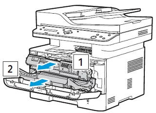 Извлечение тонер-картриджа и барабана из Xerox B205