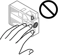 Участки чернильного картриджа Epson, которых нельзя касаться