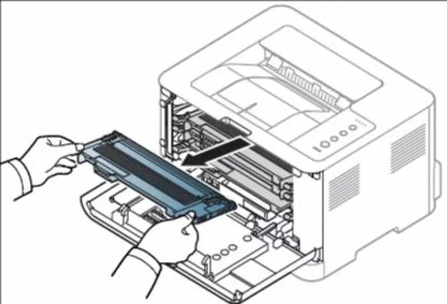 Извлечение тонер-картриджа из Samsung Xpress C430
