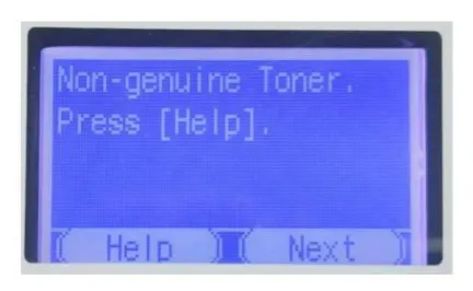 Сообщение Non-genuine Toner на дисплее принтера Kyocera