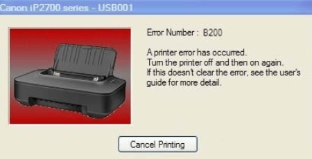 ошибка с кодом B200 в принтерах и МФУ Canon