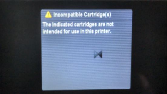 Incompatible Cartridge Incompatible Cartridge